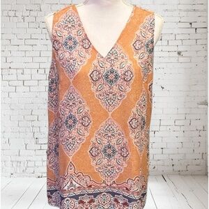 Rachel Zoe Beautiful Boho Sheer Sleeveless Geometric Top/Blouse